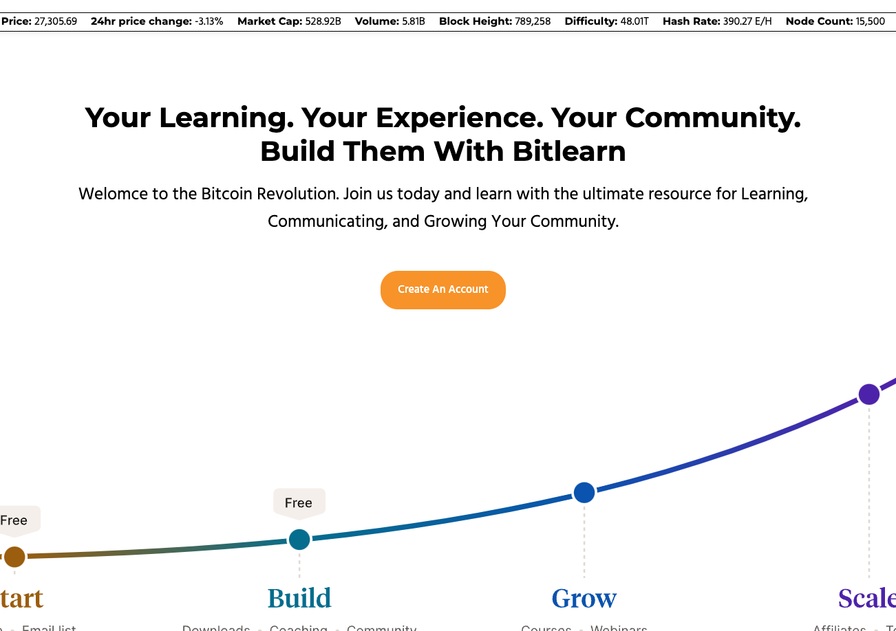 This is a screenshot of the bitlearn homepage